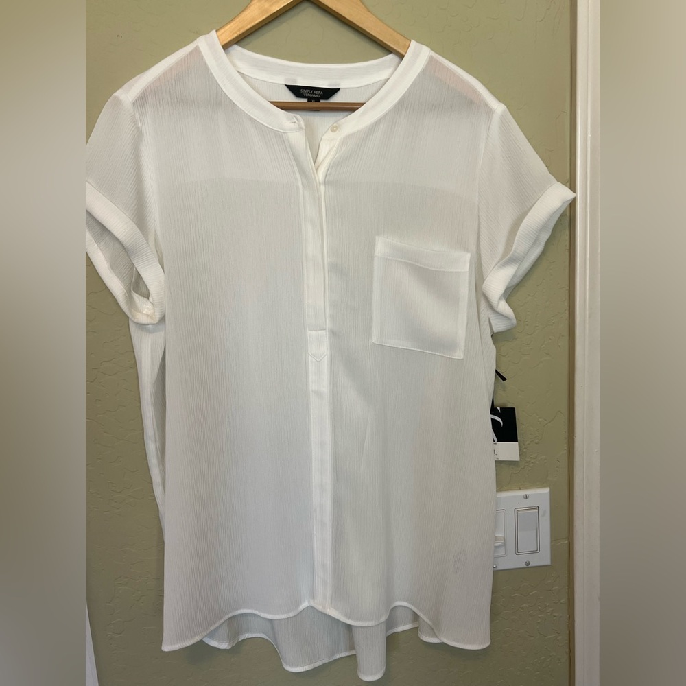 Chic White Button-Up Blouse